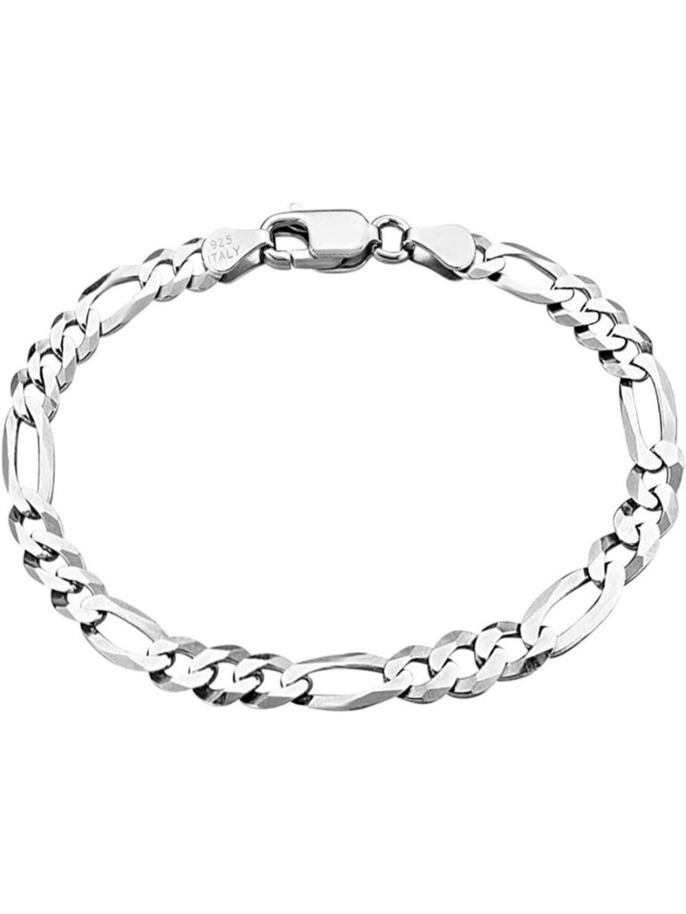 925 Sterling Silver Italian Figaro Link Chain Bracelet for Men & Women - Gift